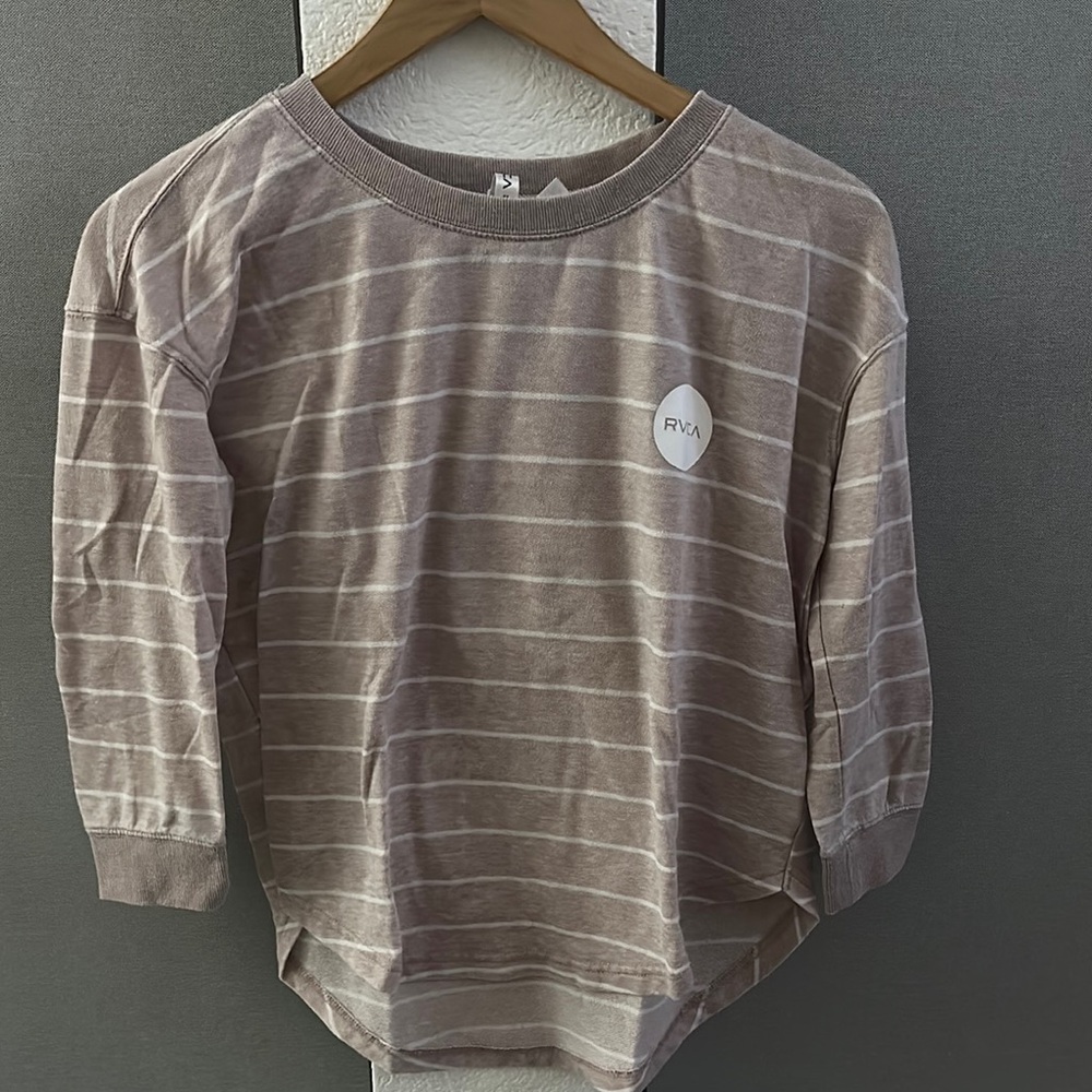 Striped Long Sleeve Shirt with RVCA Logo